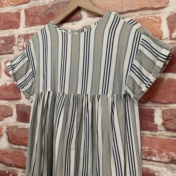 Asos Dress Women's Size 6 Gray White Multicolor Striped Casual Short Sleeve - Picture 3 of 9